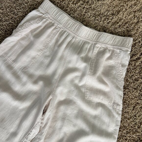 SIGRID OLSEN Wide Leg Linen Pants in Women's Size Large in Ivory Beachwear - Picture 2 of 7